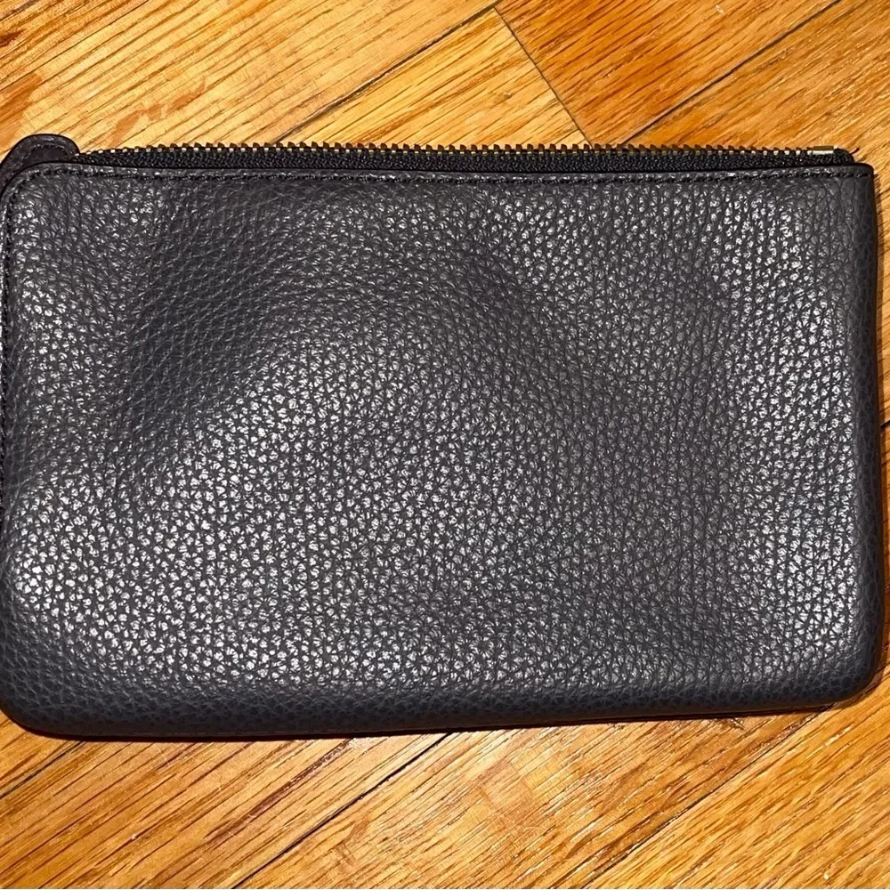 Coach Dusty Dark Blue Pebbled Leather Pouch